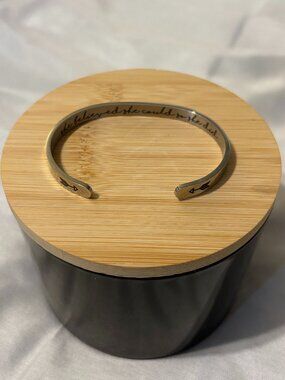 “She Believed She Could So She Did” Inspirational Silver Tone Cuff Bracelet